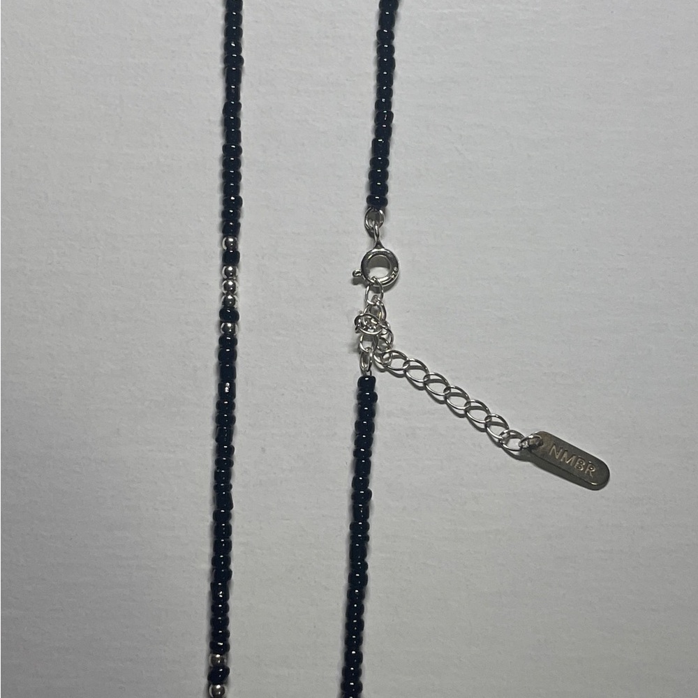 Elegant Black Beaded Necklace #7777 BLACK never worn in original box, paper work